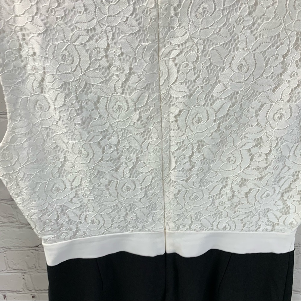 DVF Tuxedo Lace Black & White Wide Leg Jumpsuit - Picture 7 of 7